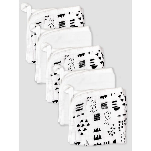 Honest Baby Clothing Five Pack Organic Cotton Triple Layer Woven Washcloths