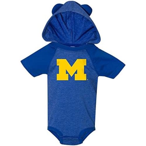 Michigan Wolverines Primary Logo Hooded Bear Ears Creeper Bodysuit