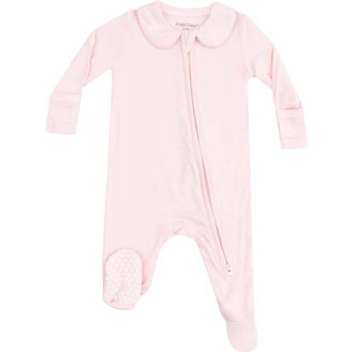 Peter Pan 2 Way Zipper Footie, Solid Classic Pink - Angel Dear | Maisonette