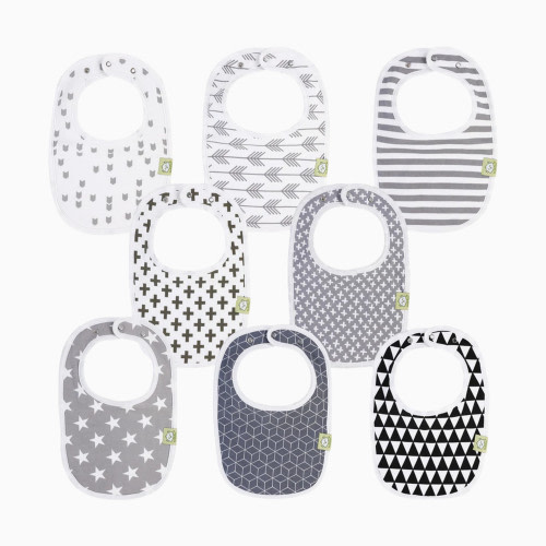 KeaBabies Urban Drool Bibs (8 Pack) - Grayscale, 8