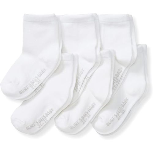 Burt's Bees Baby Unisex Baby Socks Ankle or Crew Height Made with Soft Organic Cotton, 6 Packs with Non-Slip Grips for Babies