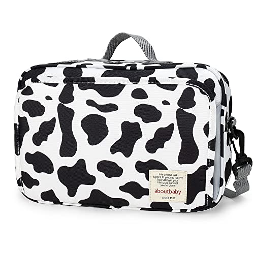 MOMIGO Baby Diaper Caddy Bag - Diaper Caddy Tote Baby Stroller Bag Nursery Storage Bin for Diapers, Wipes & Toys Mini Diaper Bag for Outdoor (Cows)