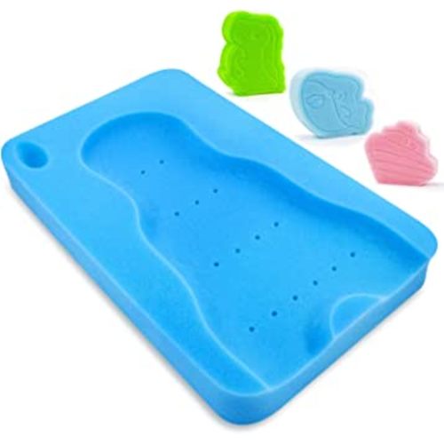 Baby Bath Sponge Soft Infant Bath Mat Newborn Cushion Odor Free (Blue)