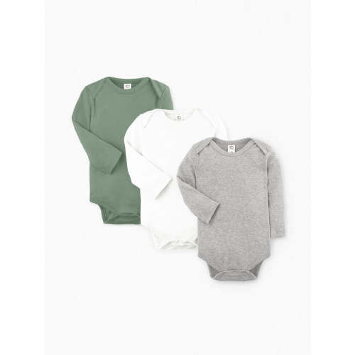 Thyme + Heather Grey + White / 0-3M