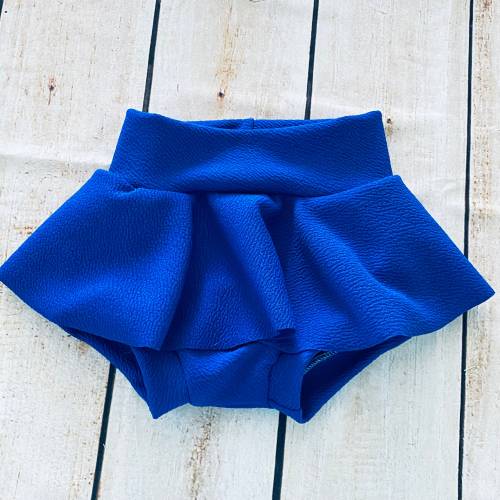 Royal Blue High Waisted Baby Bummies | Baby Girl Skirted Bummies | Liverpool Bummies | Baby Summer Shorts | Baby Bloomers
