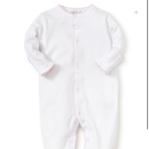 White/Pink New Kissy Dots Print Footie