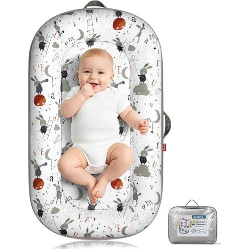 BUTOA Baby Lounger - Breathable & Soft Baby Nest, Portable and Lightweight Tummy Time Lounger for Home and Travel, Ideal Newborn Babies Essentials Baby Shower Gifts