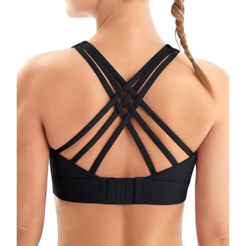 IUGA Sports Bras for Women High Support Large Bust High Impact Womens Sports Bras Strappy Padded Sports Bra