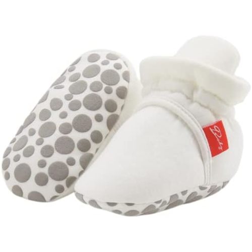 KIDSUN Infant Baby Boy Girl Cozy Fleece Bootie Newborn Stay On Slipper Winter Warm Gripper Non-Slip Crib Shoes