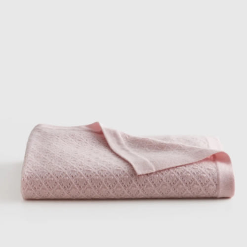 Washable Cashmere Pointelle Baby Blanket