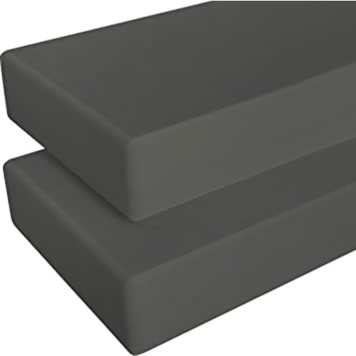 NTBAY 2 Pack 100% Brushed Microfiber Fitted Crib Sheet, Super Soft and Cozy 28x52 Crib Sheet for Standard Crib and Toddler Mattresses, Boys, Girls, Unisex, Dark Grey, 28x52 Inches
