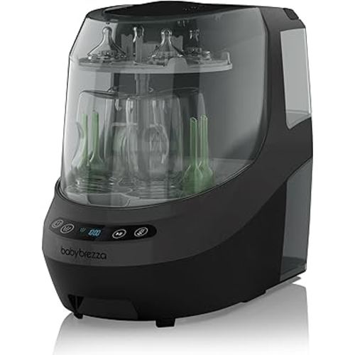 Baby Brezza Bottle Washer Pro - Baby Bottle Washer, Sterilizer + Dryer - All in One Machine Cleans Bottles, Pump Parts, & Sippy Cups - Replaces Hand Washing, Bottle Brushes and Drying Racks, Charcoal