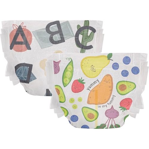 The Honest Company Clean Conscious Diapers for Sensitive Skin | Hypoallergenic, Fragrance Free | Gender Neutral Prints | Club Box, Size 5 (27+ lbs), 44 Count