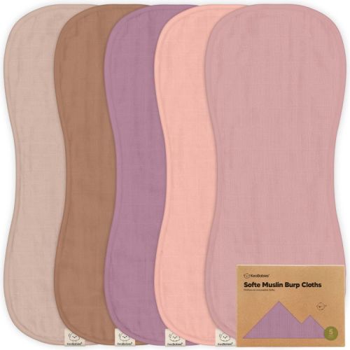 KeaBabies 5pk Organic Softe Muslin Burp Cloths for Baby Girls and Boys, Large Absorbent Burping Cloths for Babies, Baby Burp Clothes (Prairie)