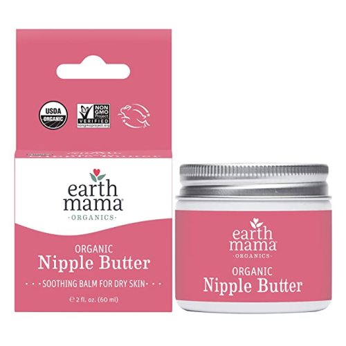 Organic Nipple Butter Breastfeeding Cream by Earth Mama | Lanolin-free, Safe for Nursing & Dry Skin, Non-GMO Project Verified, 2-Fluid Ounce (Packaging May Vary) - 2 Fl Oz (Pack of 1)