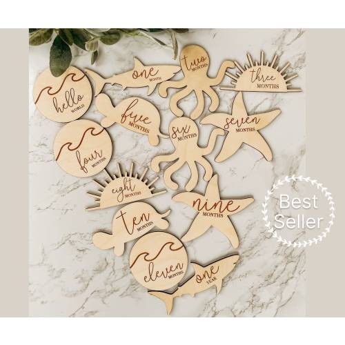 Wooden Disc & Sea Animals | Variation: MONTHS