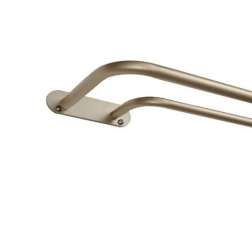 Exclusive Home 52"-72" Fetter Curtain Rod - Gold: Adjustable Iron Single Rod, Matte Finish, 25 lb Capacity