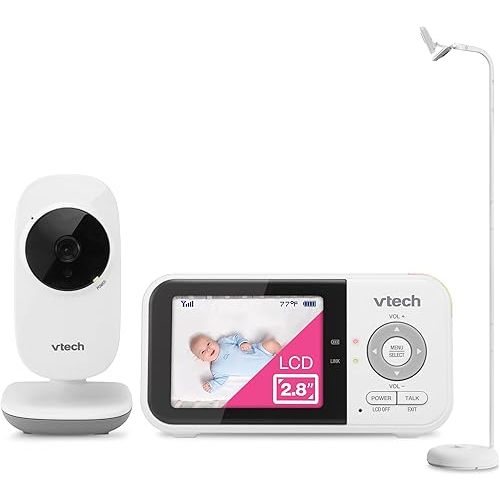 Bundle of VTech VM819 Baby Monitor, 2.8” Screen, Night Vision, 2-Way Audio, Temperature Sensor and Lullabies, Secure Transmission No WiFi + VTech Baby Monitor Floor Stand
