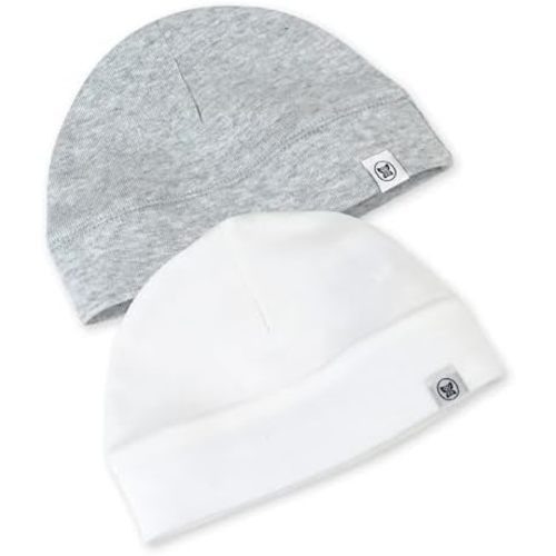 HonestBaby Multipack Caps Newborn Hats 100% Organic Cotton for Infant Baby Boys, Girls, Unisex
