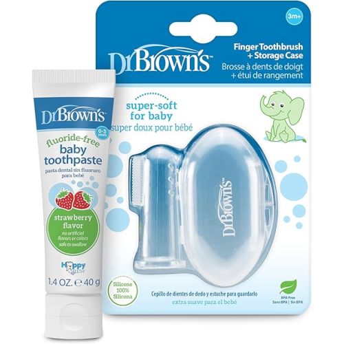 Dr. Brown's Finger Toothbrush Baby Toothpaste, Strawberry Flavor, 40g