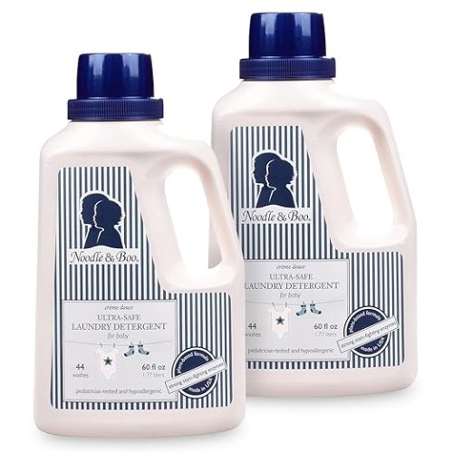 Noodle & Boo Baby Laundry Essentials Ultra-Safe Laundry Detergent - Crème Douce - 60 Fl Oz (Pack of 2)