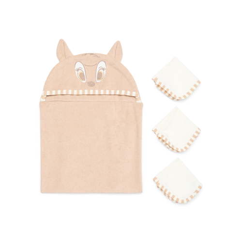 Disney Baby Infant Baby Bath Set, Hooded Towel and 3 Washcloths, One Size