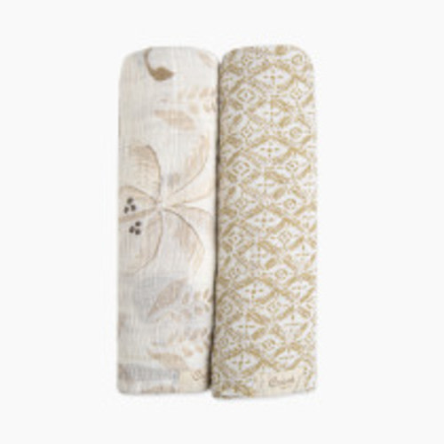 Crane Baby Cotton Muslin Swaddles (2 Pack) - Kendi Animals And Copper Dash