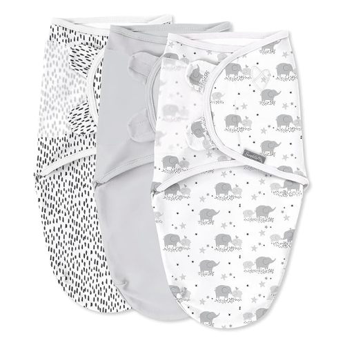 SwaddleMe Original Swaddle - Size Small/Medium, 0-3 Months, 3-Pack (Mama & Me) Easy to Use Newborn Swaddle Wrap Keeps Baby Cozy and Secure and Helps Prevent Startle Reflex