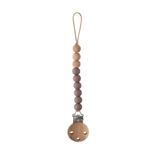 Mushie Silicone Baby Pacifier Clip - Ash