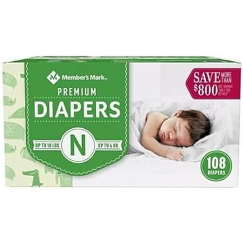 Member's Mark Premium Newborn Diapers (Netcount 108 Diapers ),, 108Count ()