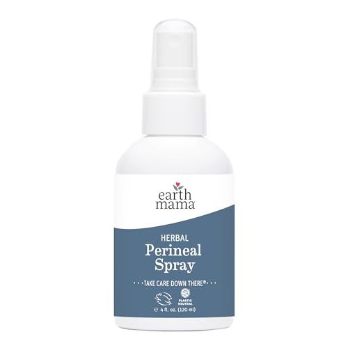 Earth Mama Herbal Perineal Spray | Safe for Pregnancy and Postpartum Recovery, Witch Hazel Natural Cooling Spray For After Birth Feminine Care Essentials, No Benzocaine or Butane, 4-Fluid Ounce