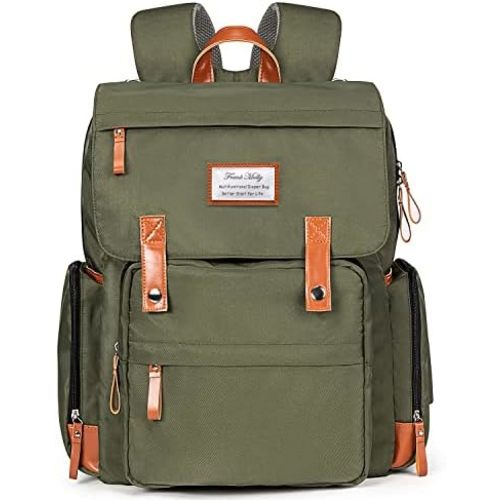 Frank Mully Diaper Bag Backpack Large Multifunction Travel Baby Bag for Mom Dad Army Green
