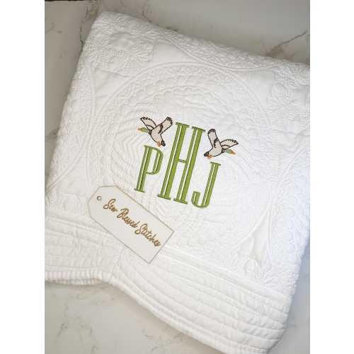 Monogram baby quilt