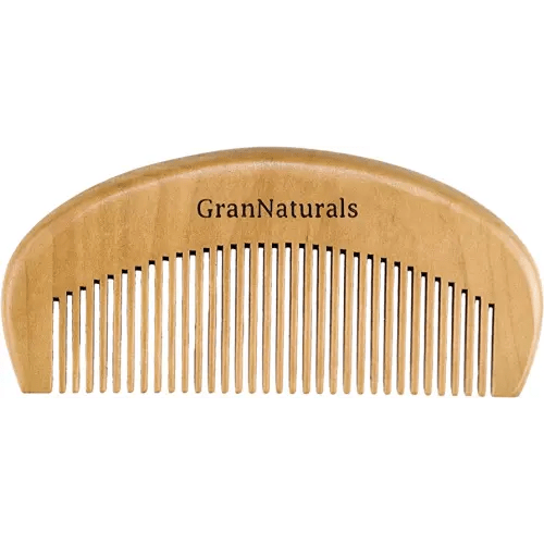GranNaturals Wooden Comb for Detangling & Styling Wet or Dry Hair - Small Pocket Sized Fine Tooth Natural Wood for Curly, Thin, Thick, Wavy, or Straight Hair - Birthing & Labor Tool