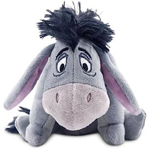Disney Eeyore Plush - Mini Bean Bag 7 1/2 inches, Inspired by Winnie The Pooh, Cuddly Toy with Fluffy Mane and Detachable Tail, Embroidered Details, Suitable for All Ages Toy Figure