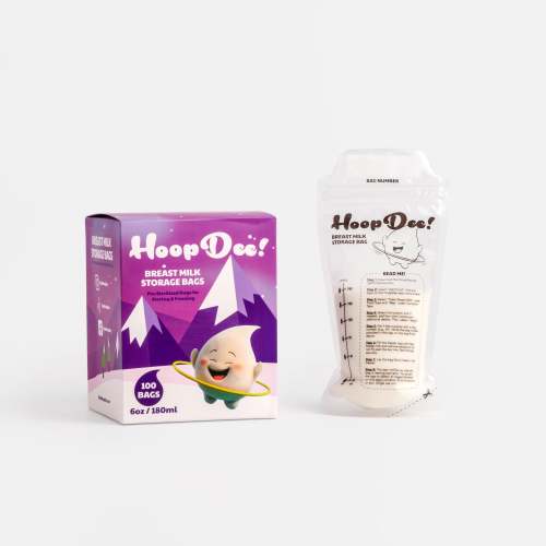 HoopDee Breast Milk Storage Freezer Bags 6oz (180ml, 100-Count Box)