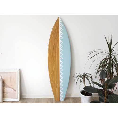 Surfboard wall art decor with waves Wooden surf home decor Customizable surfboard Beach interior design