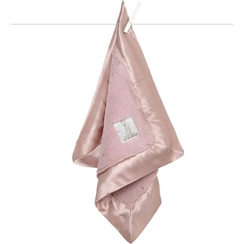Little Giraffe Baby Blanket - Luxe Soft Blanket with Satin Trim - Baby Stroller Blanket - Newborn Baby Essentials & Baby Gifts - 17" x 17" - Dusty Pink