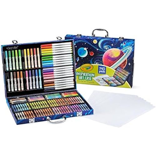 Crayola Inspiration Art Case Coloring Set - Space (140ct), Art Kit For Kids, Toys for Girls & Boys, Art Set, Holiday Gift for Kids [Amazon Exclusive]