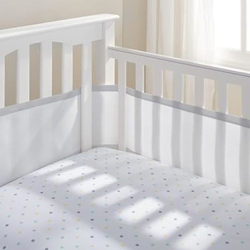 Flickers Breathable Mesh Crib Liner, Classic 3mm Mesh, White (Size 4FS for Full-Size Cribs, Covers 3 or 4 Sides) (White)