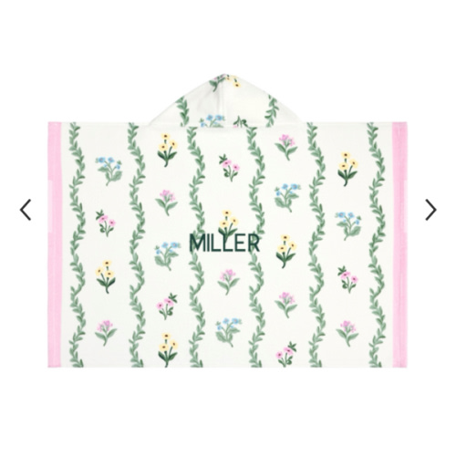 Stripe Floral Baby Beach Hooded Towel UPF 50+