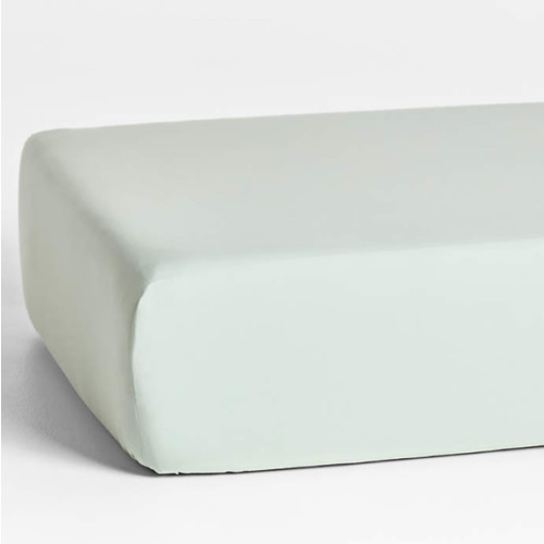 Cozy Cloud Muted Teal Washed 100% Organic Cotton Baby Crib Fitted Sheet