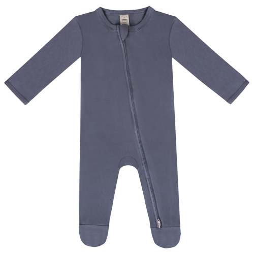 Zippered Footie in Blue Granite