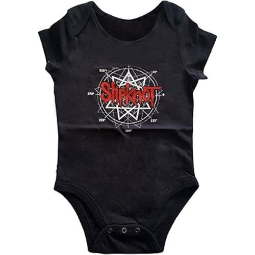 Slipknot Kids Baby Grow: Star Logo (Back Print) - 24 Months - Black