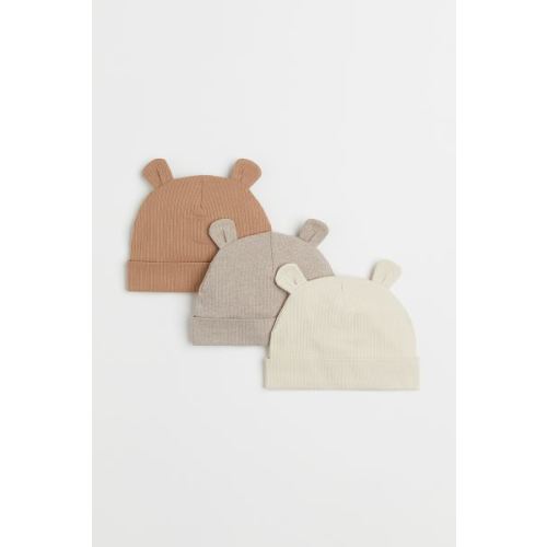 3-pack Ribbed Hats with Ears