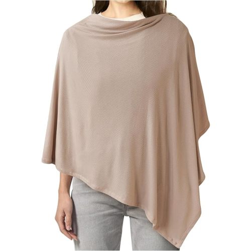 Konssy Knit Nursing Cover for Breastfeeding, 360 Full Privacy Breathable Breastfeeding Cover, Multi-use Carseat Canopy(Clay)