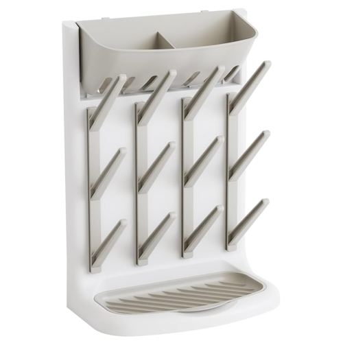 Yieach Vertical Baby Bottle Drying Rack,Space Saving Bottle Rack Dryer for Kitchen Countertop,Stand Large Baby Bottle Rack,Bottle Rack Holder for Baby Accessories,Breast Pump,Pacifiers Organizer,Grey