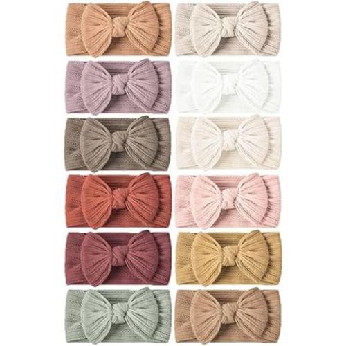 Niceye Baby Girls Headbands with Bows Handmade Hair Accessories Stretchy Hairbands for Newborn Infant Toddler