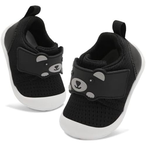 FEETCITY Baby Walking Shoes Wide Baby Shoes Boys Girls Infant Sneakers Crib Shoes Breathable Toddler Barefoot Shoes Slip On Shoes