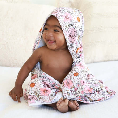 Bamboo Hooded Towel | Purple Floral